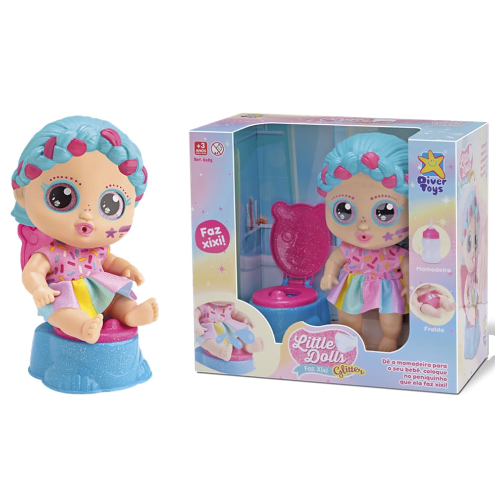 Boneca Little Dolls Glitter - Faz Xixi - Divertoys