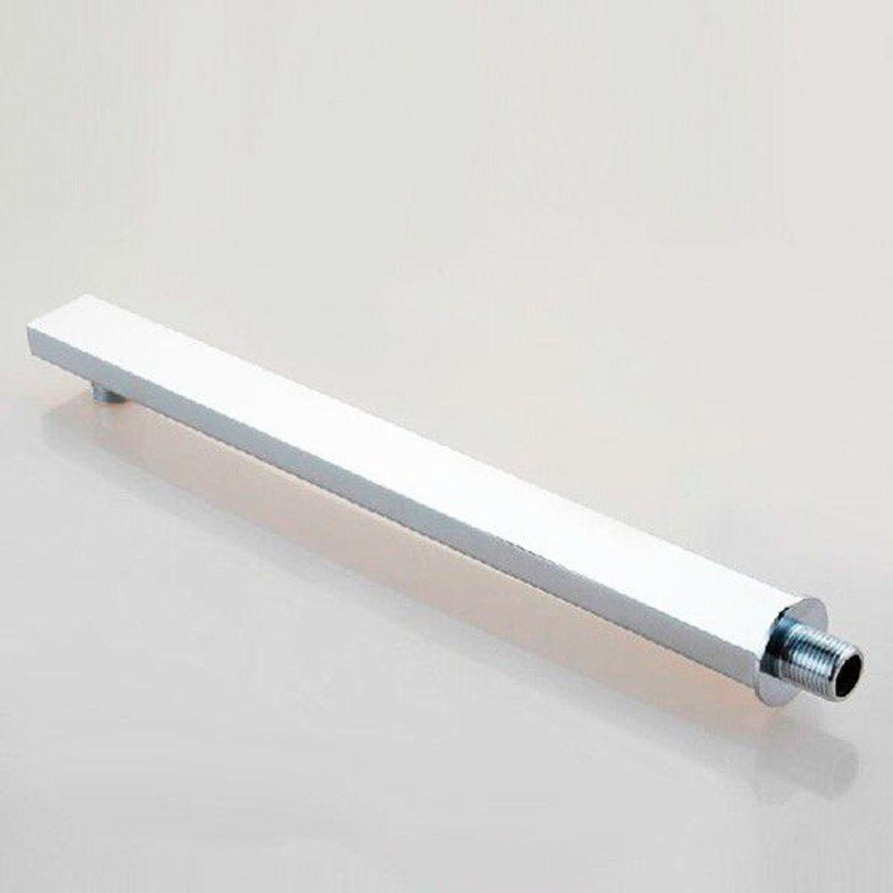 Ducha de Inox Quadrada 30x30 cm de Parede Cromada Braço Redondo PEX