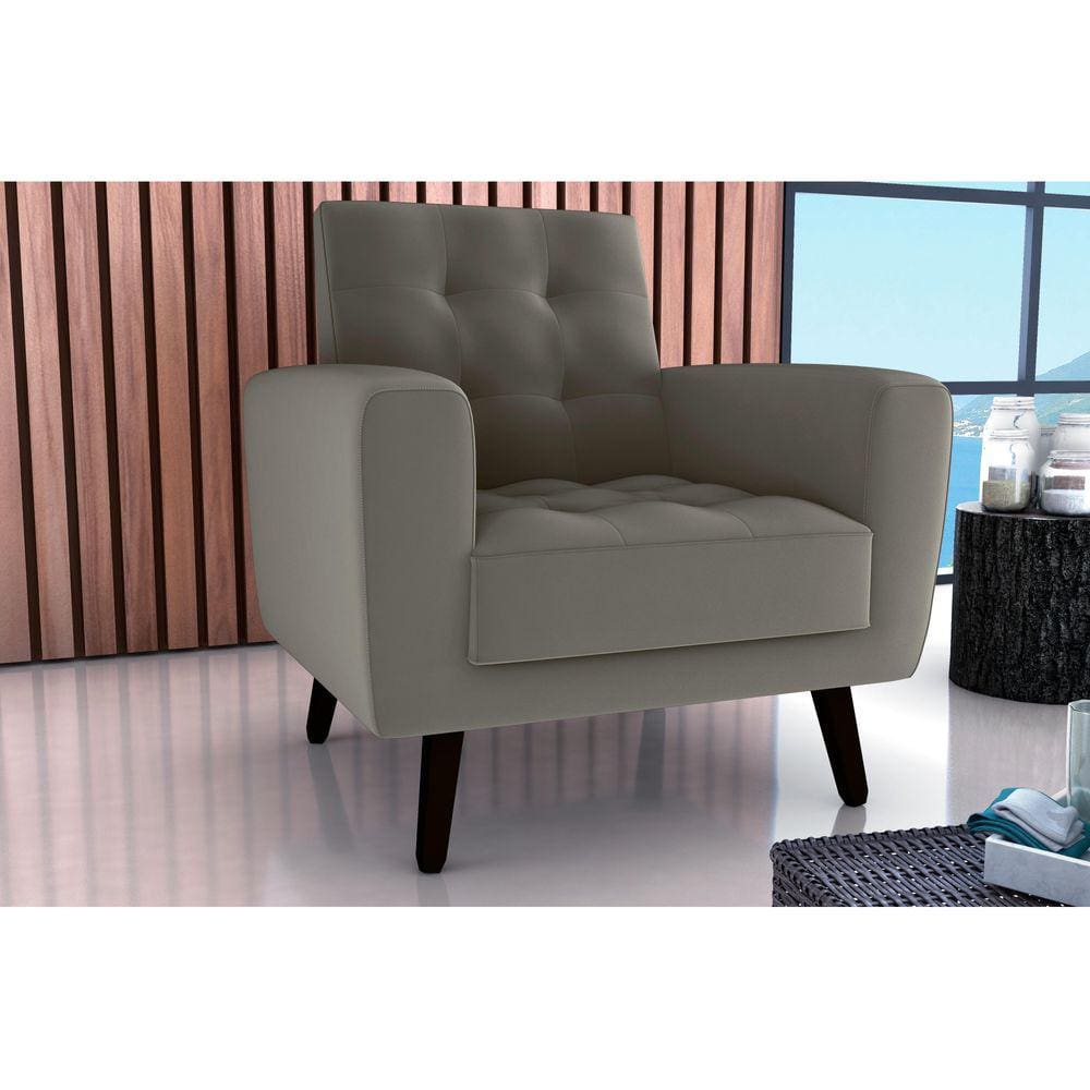 Poltrona Decorativa Lívia Veludo Cappuccino E434 - Matrix