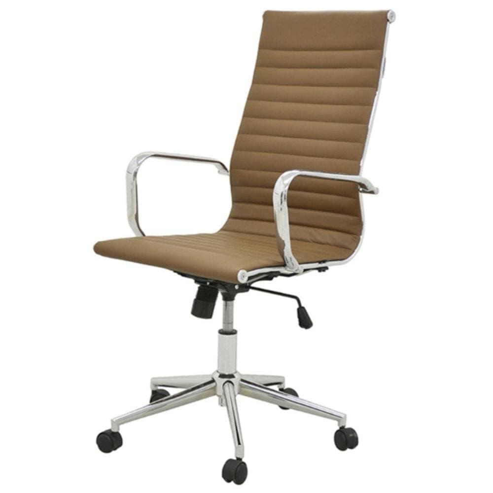 Cadeira Giratória Alta Office Sevilha Esteirinha Rivattis Em Pu Fendis Base Rodízio Aço Preto