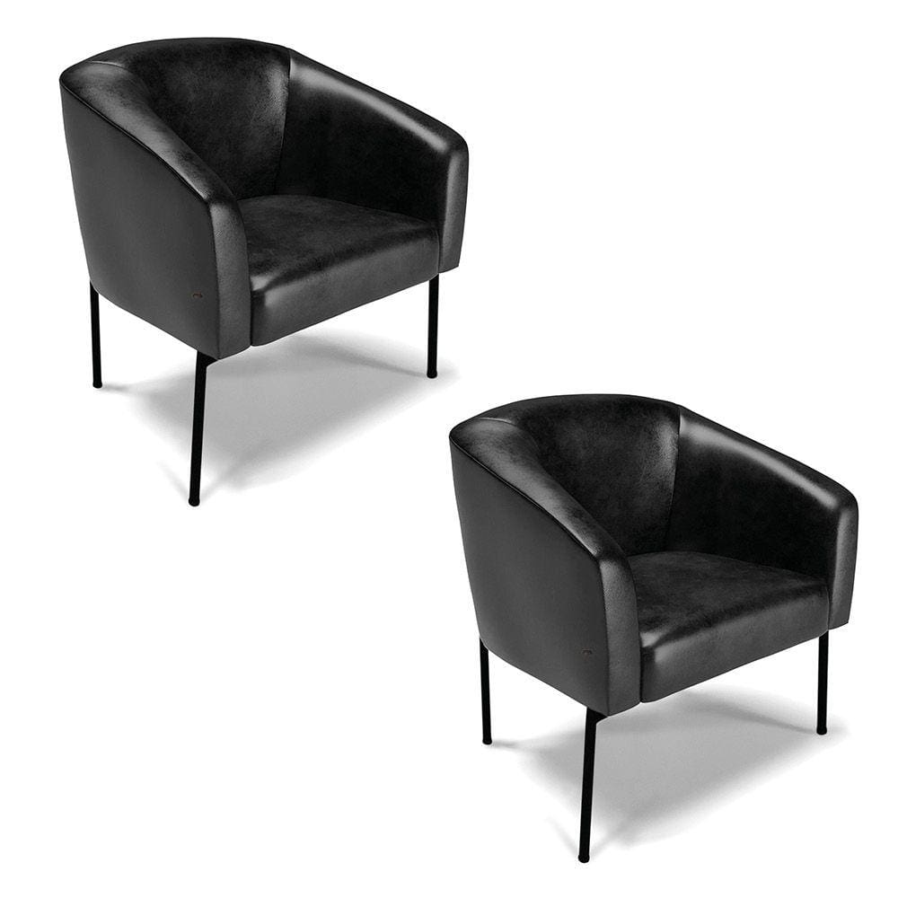 Poltrona Pé de Ferro Preto Kit 2 Stella Corano D03 - D`Rossi