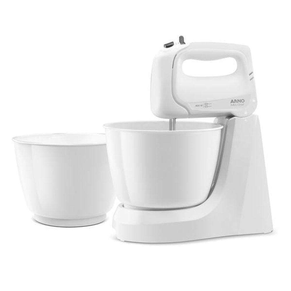 Batedeira Mini Chef Portátil 400w com 2 tigelas de 4L