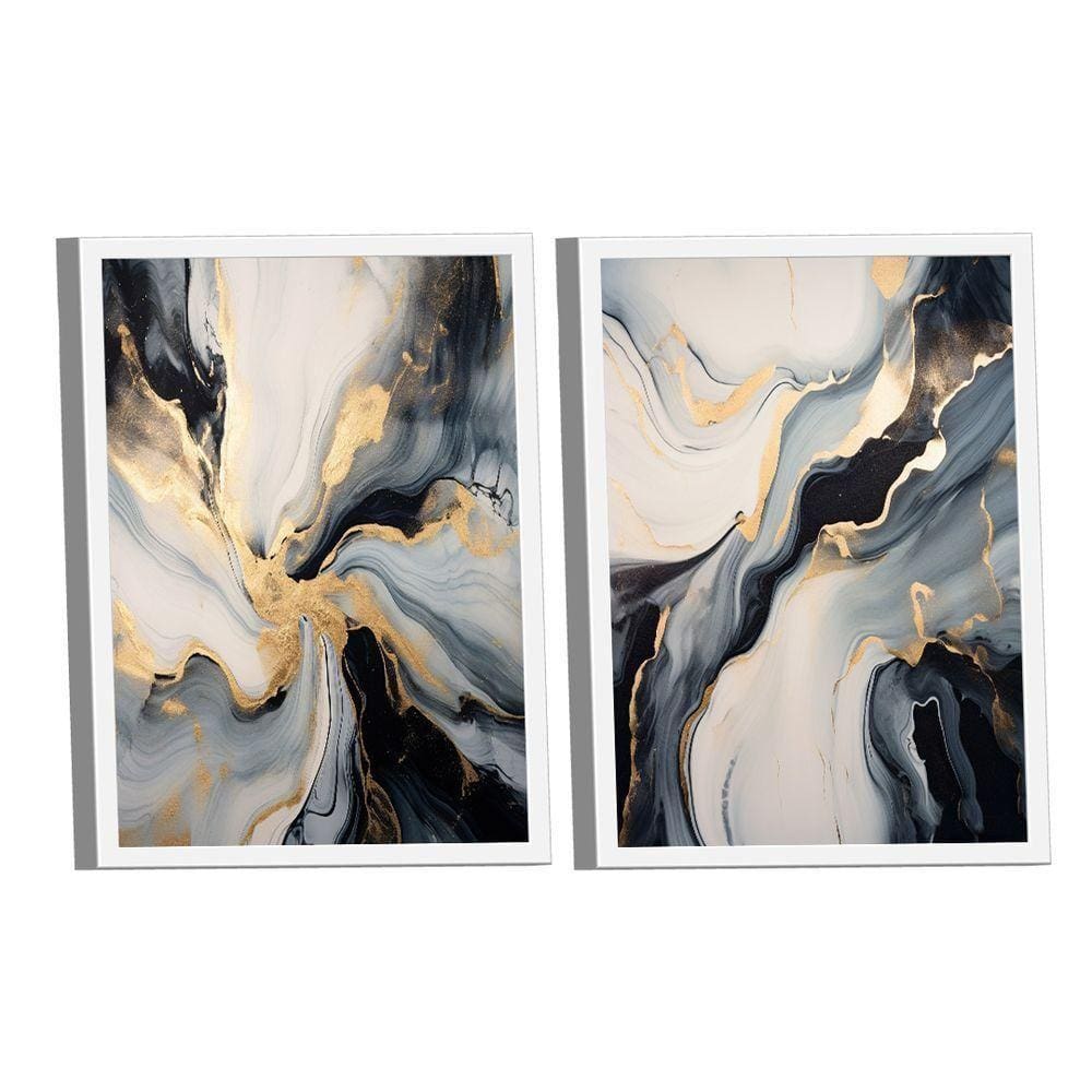 Dupla De Quadros Black Gold -- Br Artes