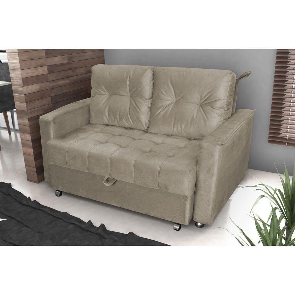 Sofá Cama Drika Veludo Cappuccino E434 - Matrix