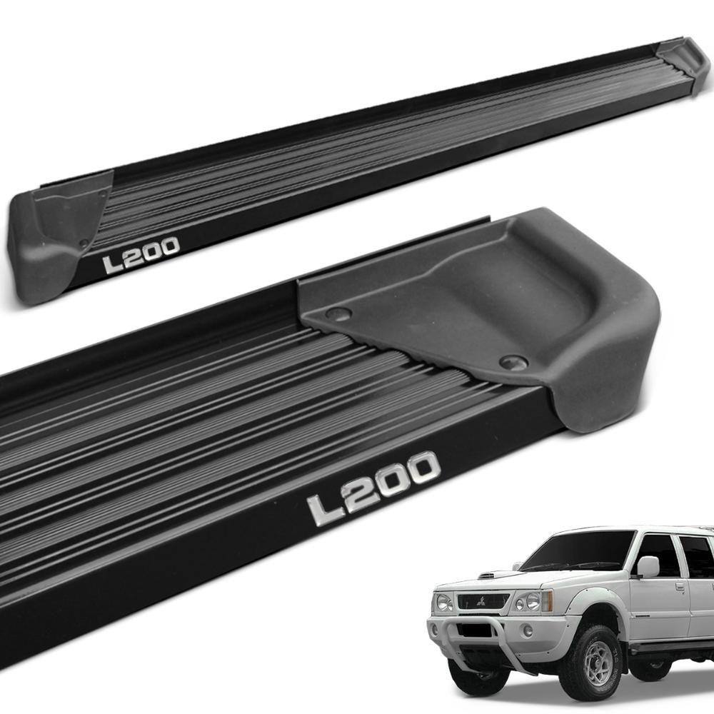 Estribo Lateral L200 Gl GLS 1999 a 2003 Aluminio Preto A3