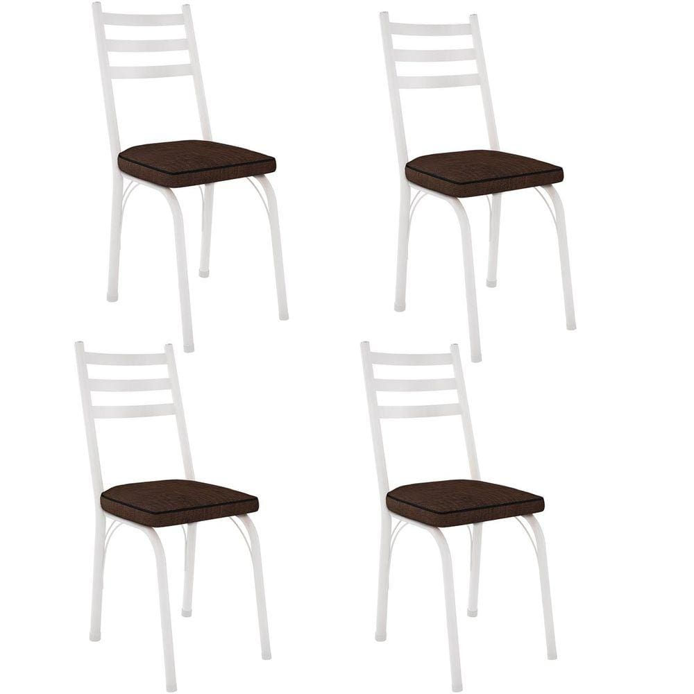 Kit 4 Cadeiras Tubular Nara 141 de Aço Cromo