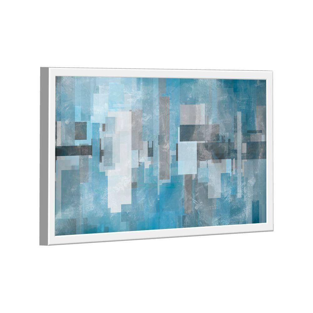Quadro Geométrico Abstrato Azul -- Br Artes