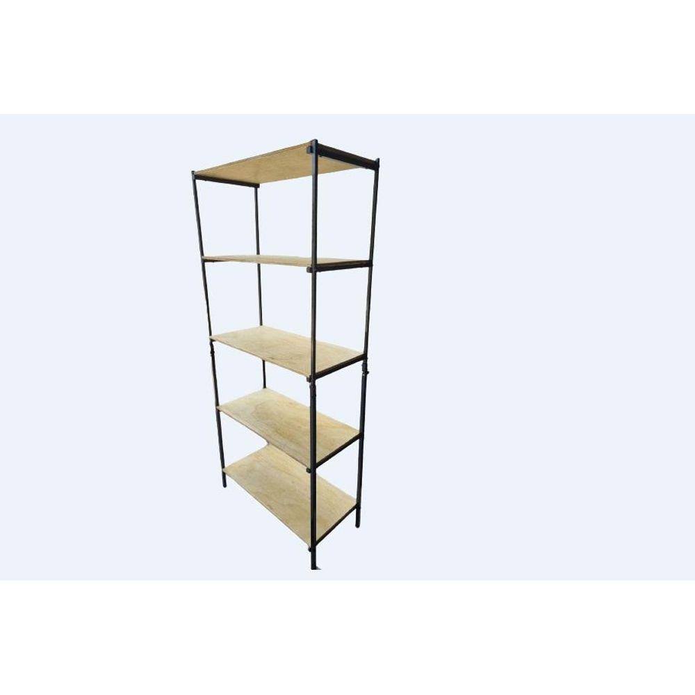 Estante Estilo Industrial 190Cm Para Livros Madeira E Aço
