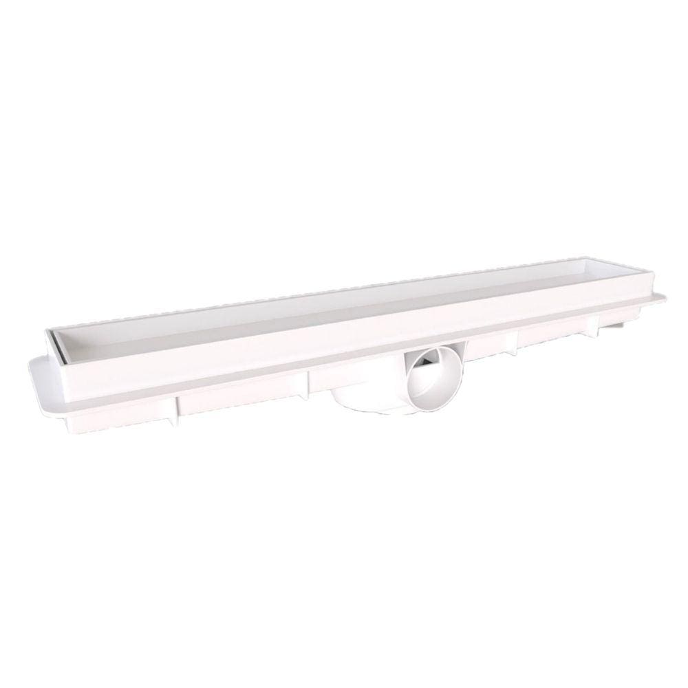 Ralo Linear Invisível Oculto Sifonado Branco 5x70cm Estrela