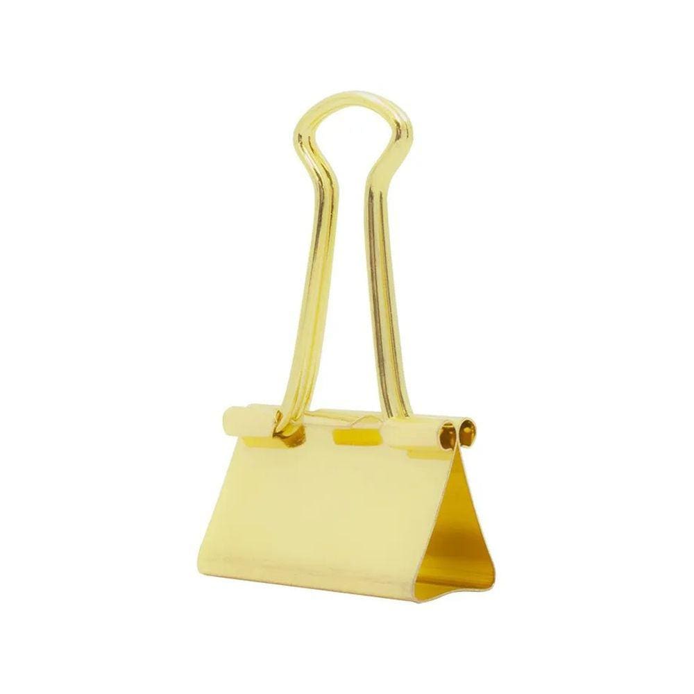 Prendedor de Papel Binder 19mm Tons Metálicos Dourado/Rosé Cis Unidade/Kit à Escolher
