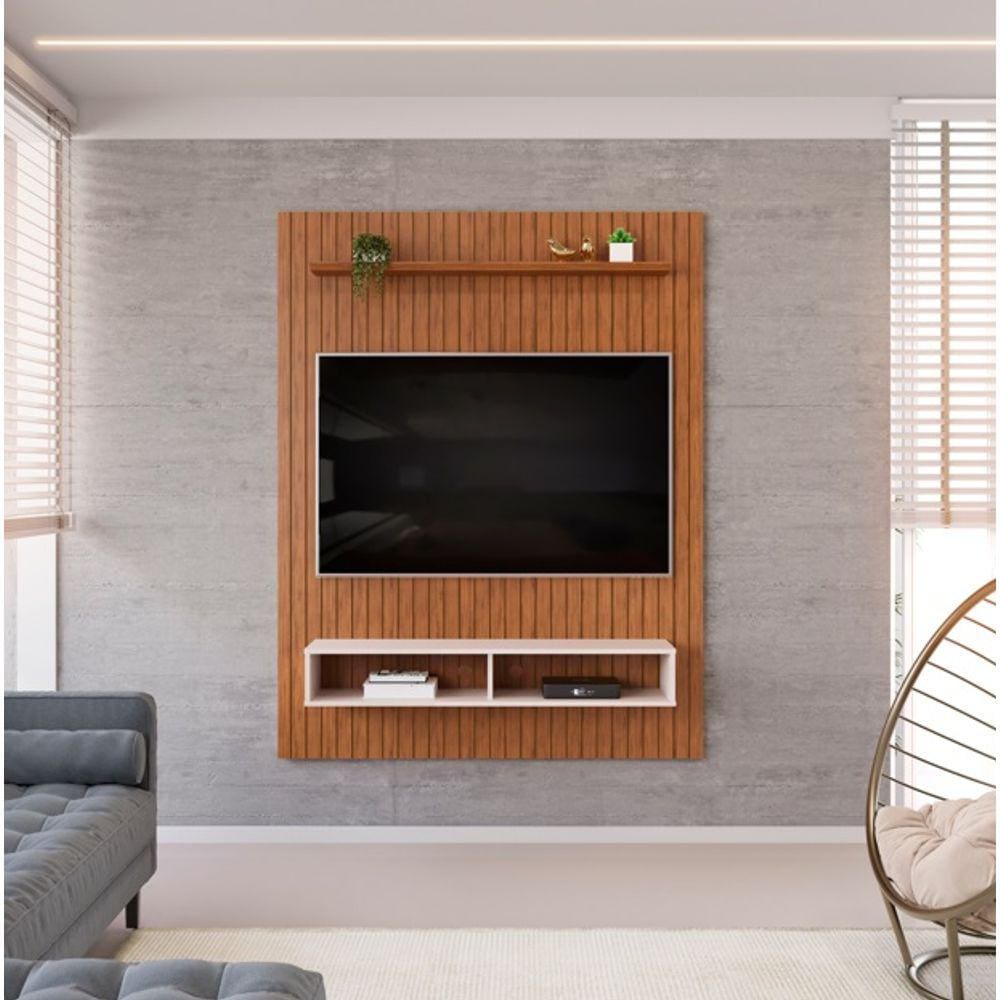 Painel Ripado Tv até 55´´ 1,35m DJ Aston Freijo / Off White