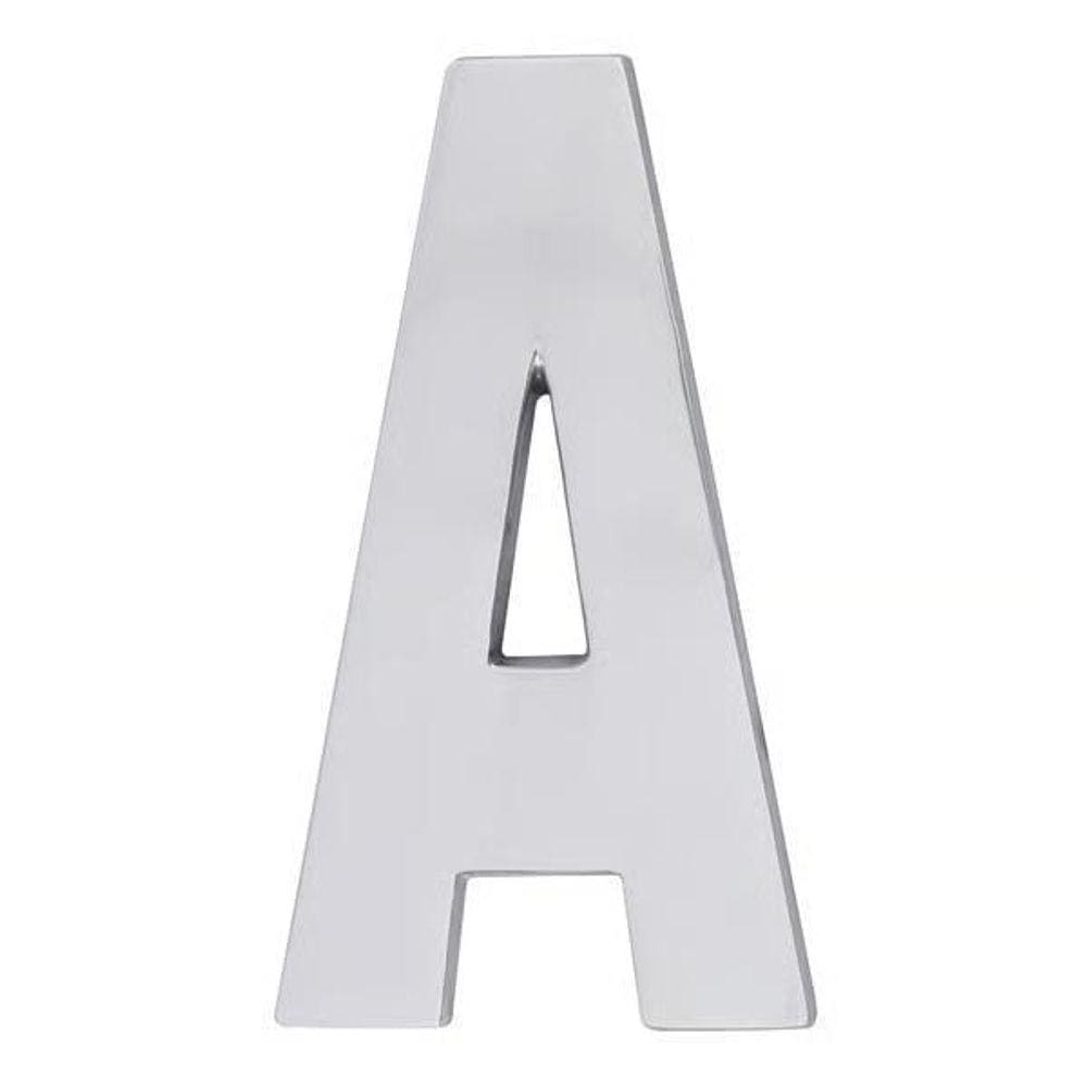 Letra A Fachada Plástico Alta Resistência 10Cm Abs Alumínio