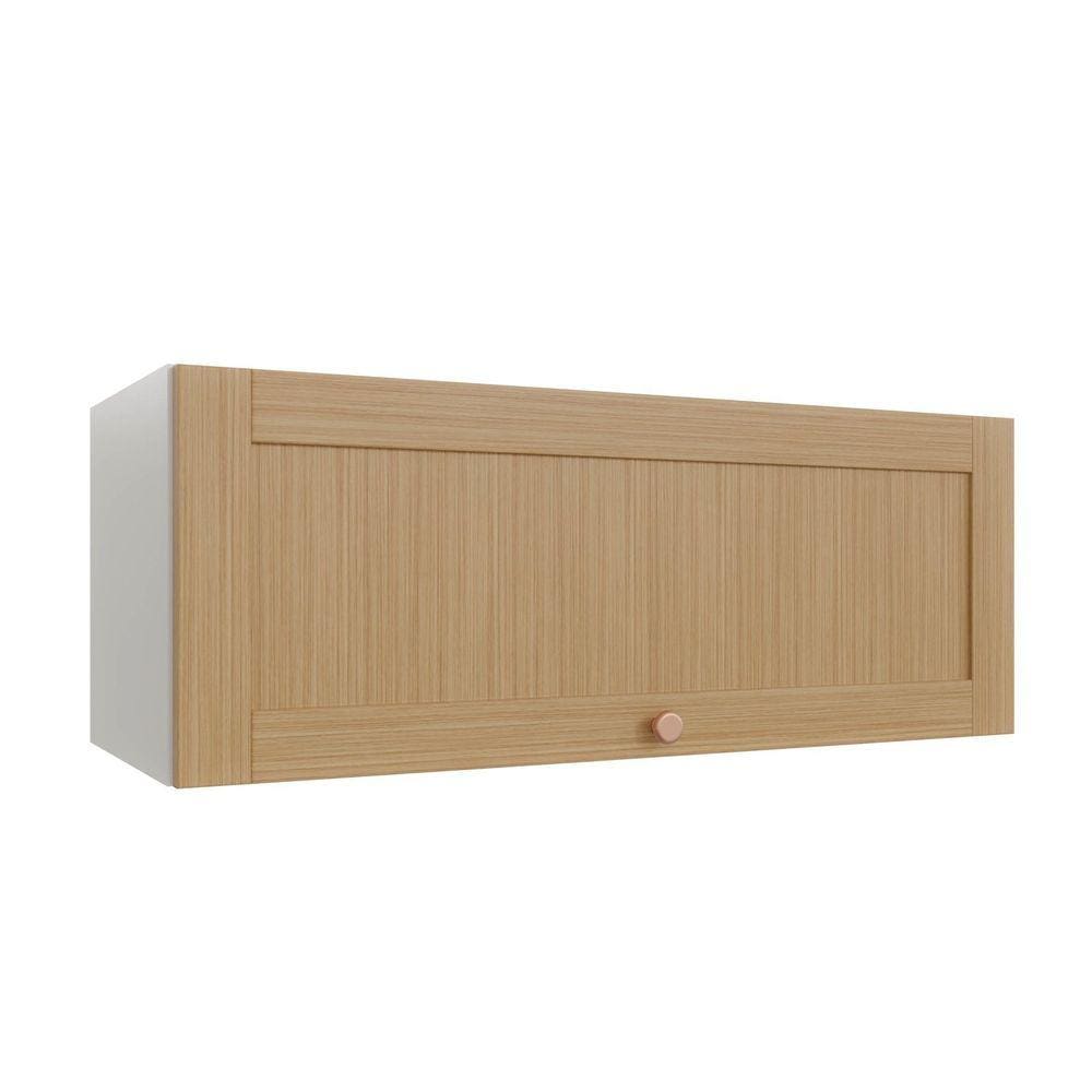 Armário Aéreo Porta Basculante 90cm Arizona Cabecasa Madeiramadeira Branco/Figueira