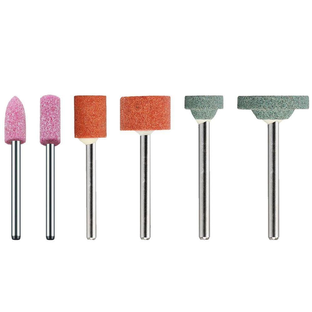 Kit 6 Ponta Montada Rebolo Abrasivo Haste 3Mm Micro Retífica