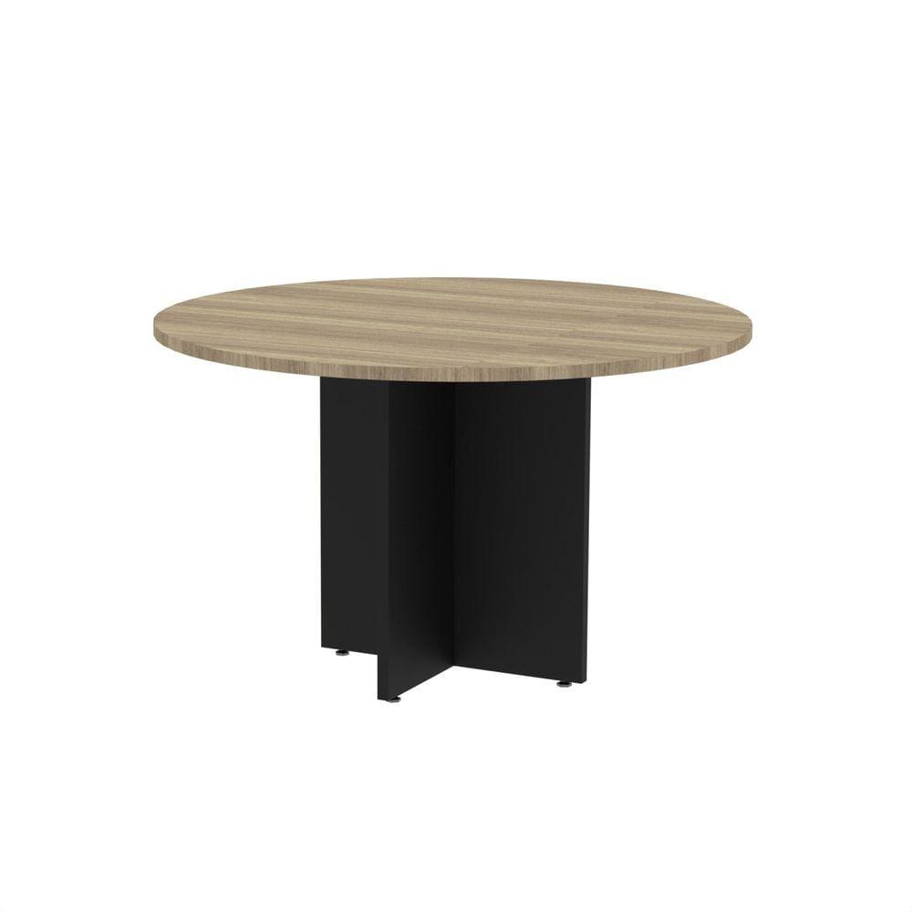 Mesa Reunião Redonda Mrr1100p25pp Noce Naturalle/Preto