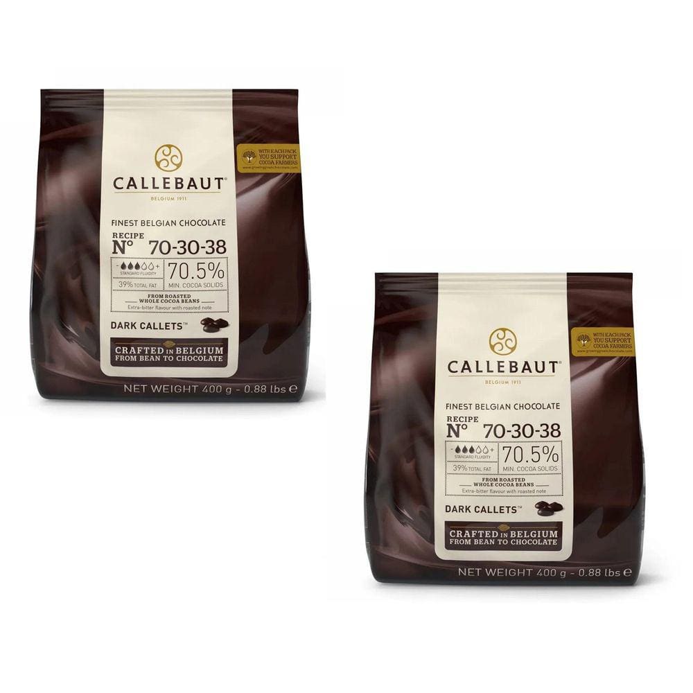 Kit 2Un Chocolate Amargo 70,5%Cacau 70-30-38 Callebaut 400G