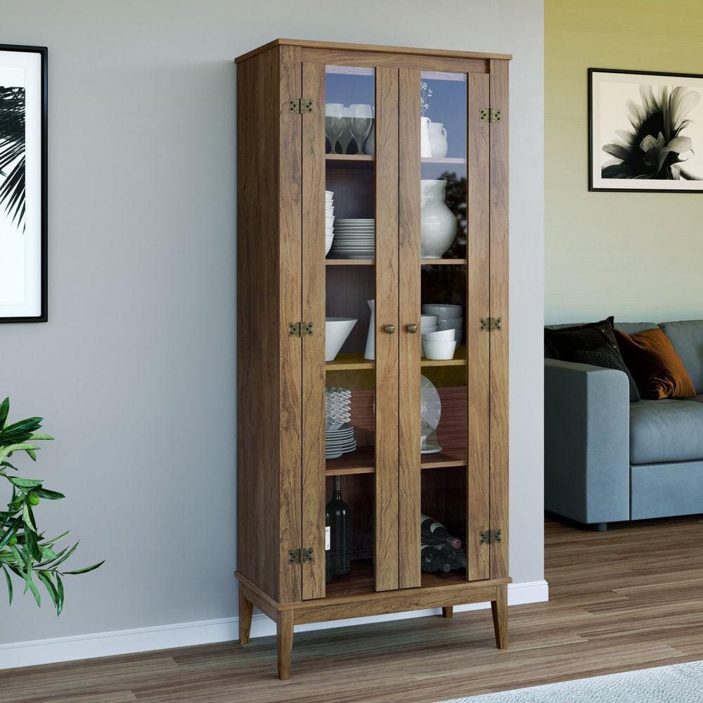 Cristaleira Colonial 2 Portas 41x75x180cm Freijó
