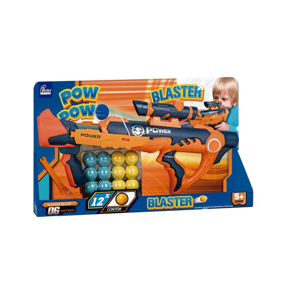 Brinquedo Lança Bolinhas Pow Pow Blaster - Fenix 983