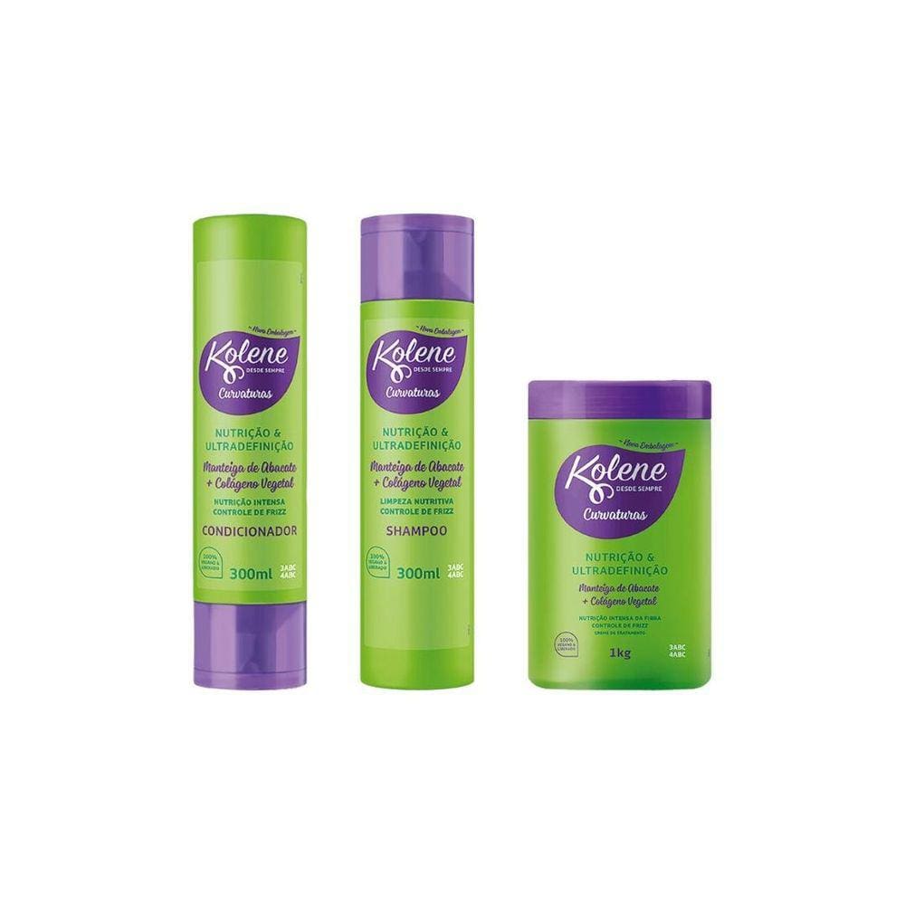 Kit Kolene Curvaturas Shampoo + Cond + Mascara