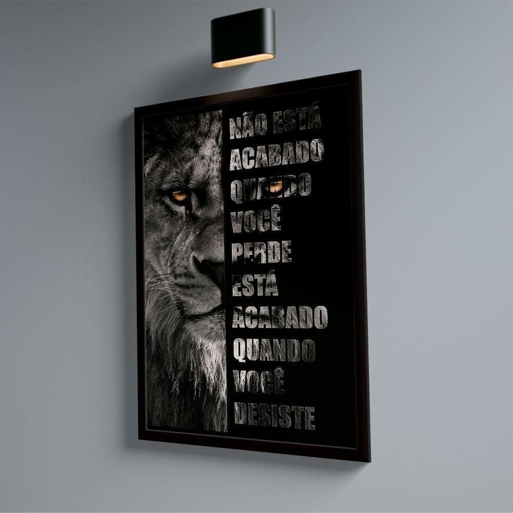 Quadro Leão Nunca Desista