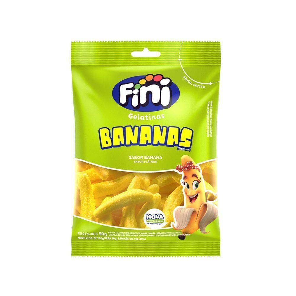 Bala De Gelatina Bananas 90g - Fini