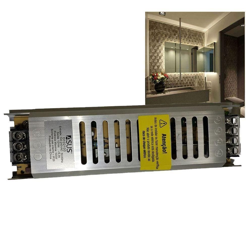 Fonte Chaveada Driver 8,3a 12v Cftv Camera Perfil Fita De Led Lustre Luminaria Bivolt Iluminaçao