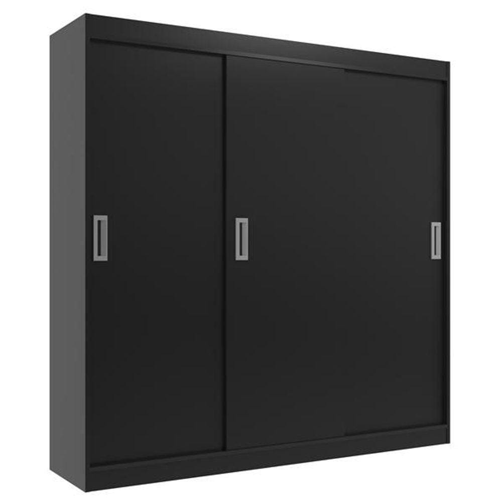 Guarda Roupas Casal Lisboa 3 Portas De Correr E 2 Gavetas - Black Black