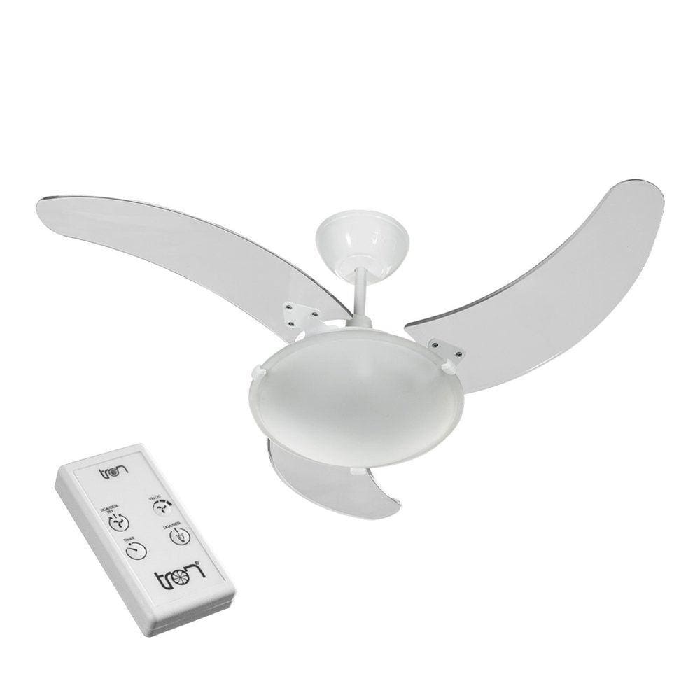 Ventilador Aura San At 3p Cpm Br Pás Tr. Ctrl Remoto - 127v Branco/Transparente