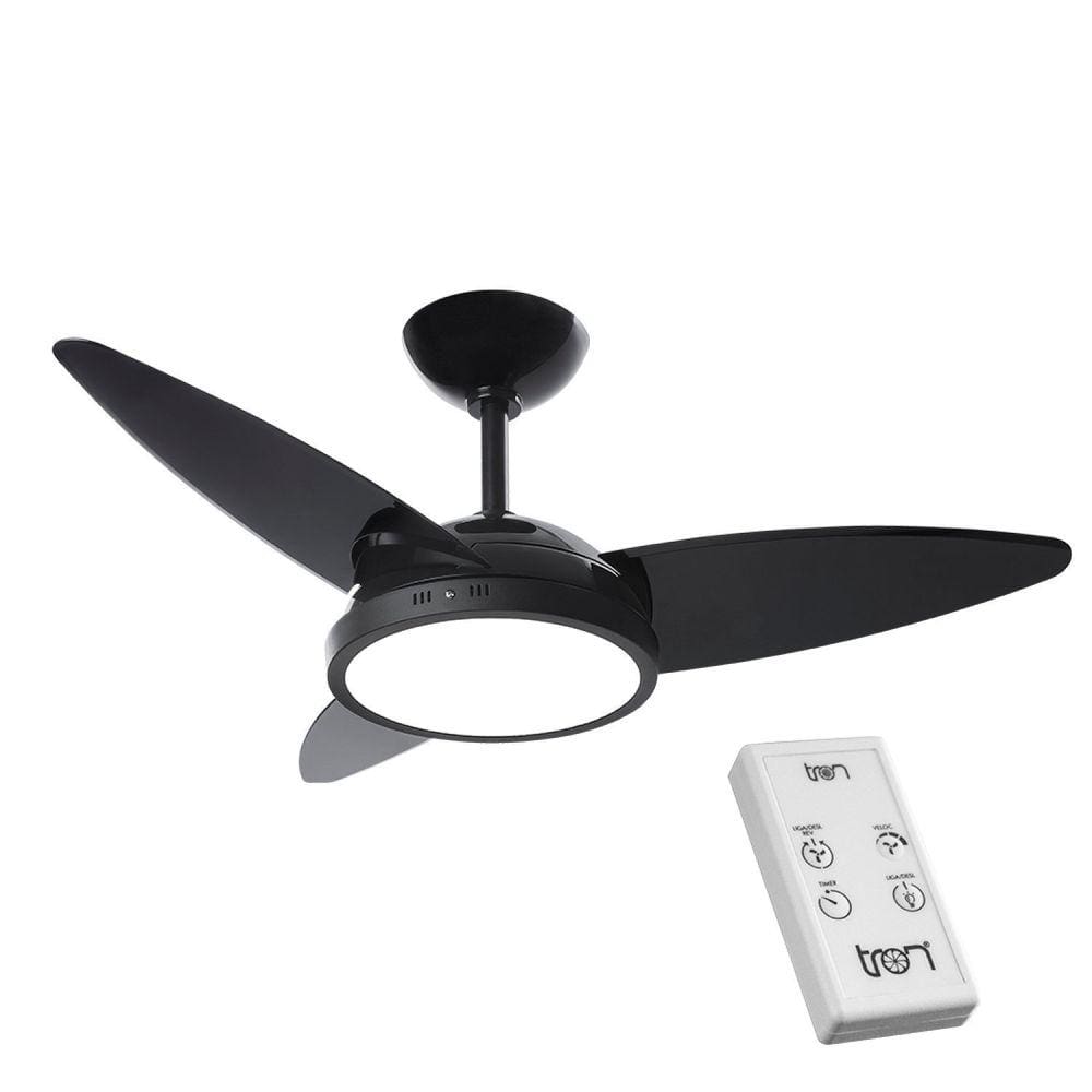 Ventilador Lykan Led Lampada Quente 220v 3p Clm Ctrl Remoto 130w Branco