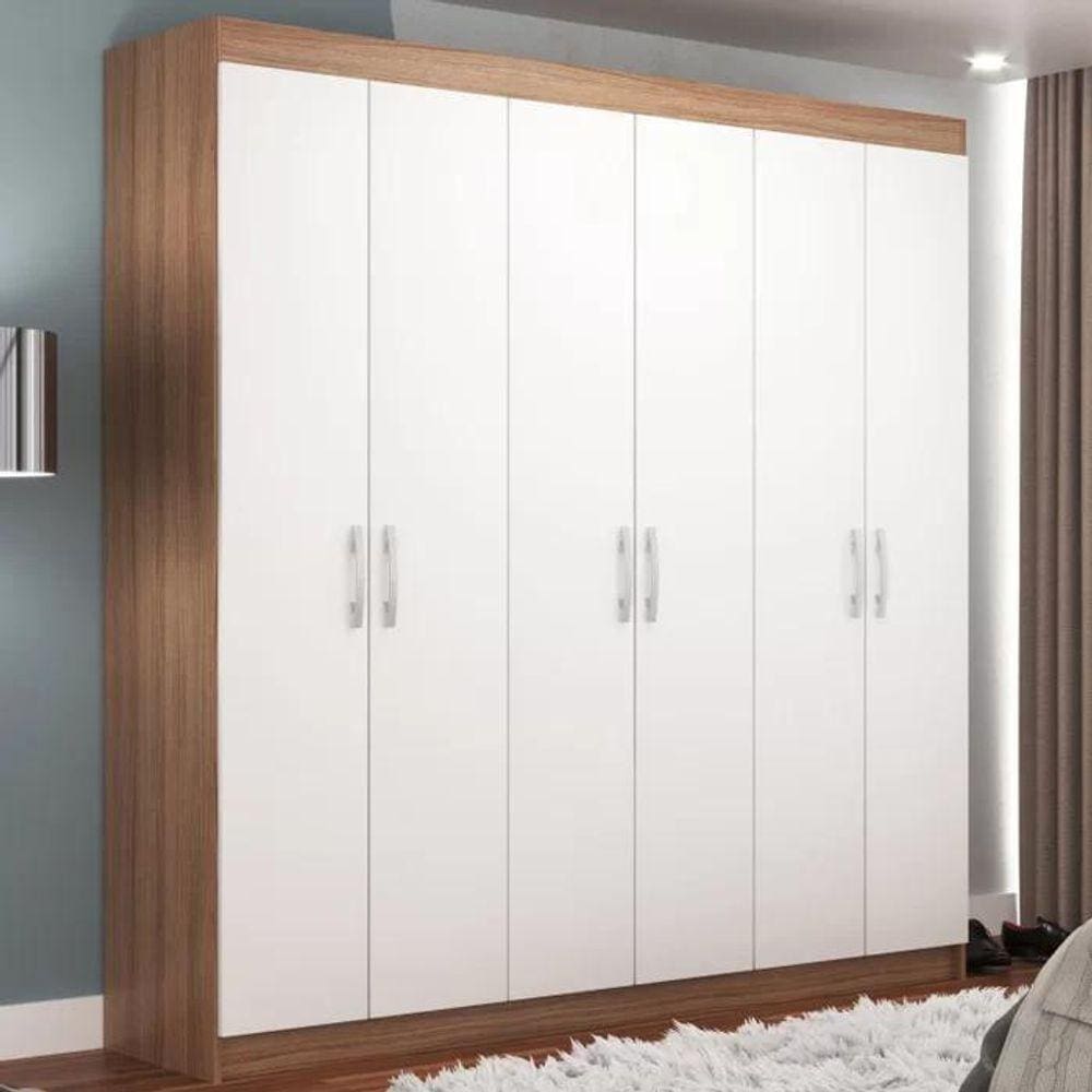 Guarda Roupa Casal Montreal 6 Portas 2 Gavetas Internas - Demolição - Branco Demolição - Branco