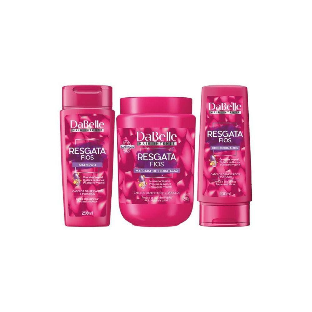 Kit Dabelle Resgata Fios Shampoo+Condicionador+Mascara