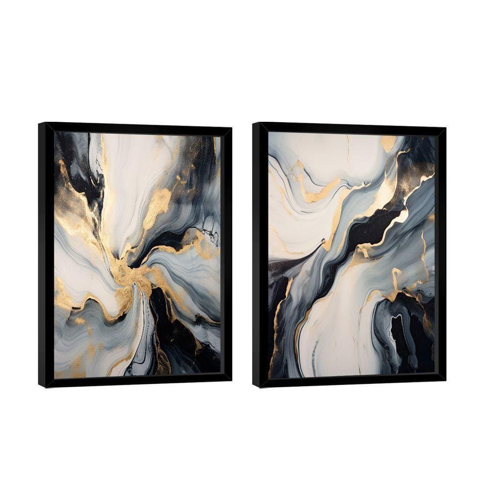 Dupla De Quadros Black Gold -- Br Artes