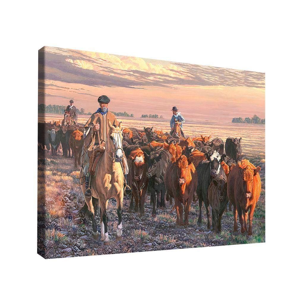 Quadro Pintura Boiada -- Br Artes
