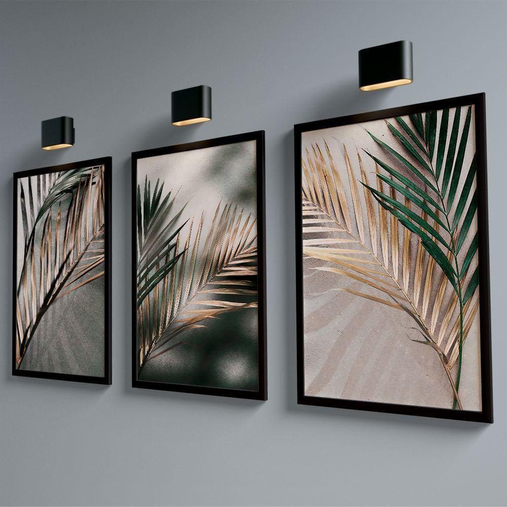 Conjunto De Quadros Trio Folhagem