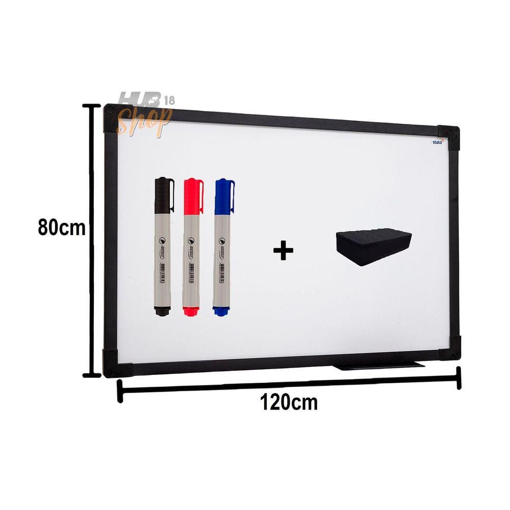 Quadro Lousa Branco UV Soft Color 120x80 Moldura Preta Stalo