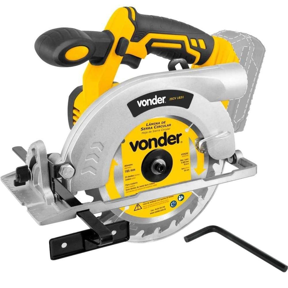 Serra Circular 6.1/2 POL à Bateria 18v sem Bateria e Carregador VONDER