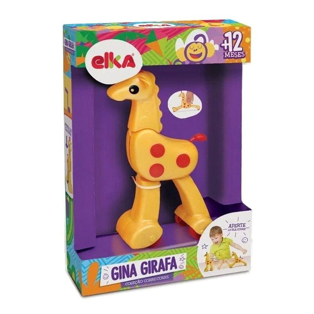 Brinquedo Educativo Infantil Gina Girafa Amarela Elka