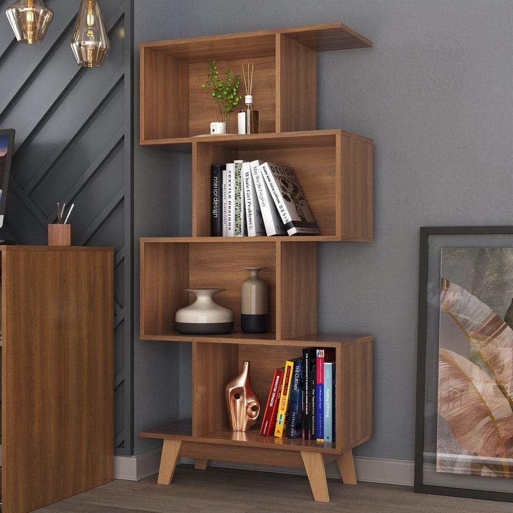 Estante para Livros Caracas 3 Prateleiras Nogal Espresso Nogal