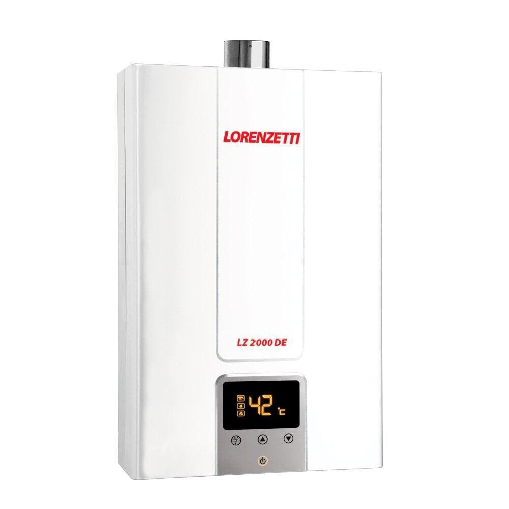 Aquecedor de Água a Gás Lorenzetti Digital 20 Litros (Gás Liquefeito de Petróleo) Branco LZ 2000DE-B Bivolt