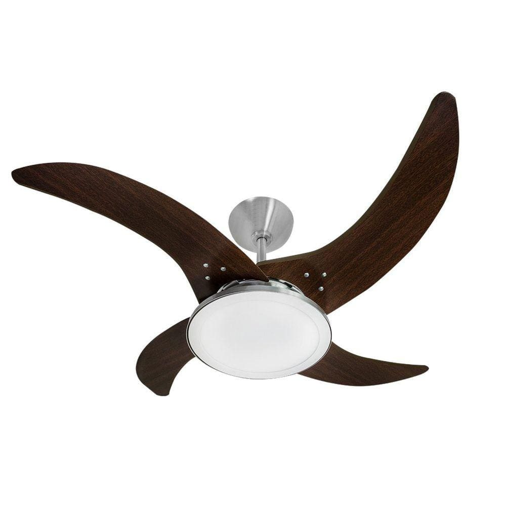 Ventilador de Teto 220v Alumínio Escovado Mareiro Tron Marrom/Alumínio escovado