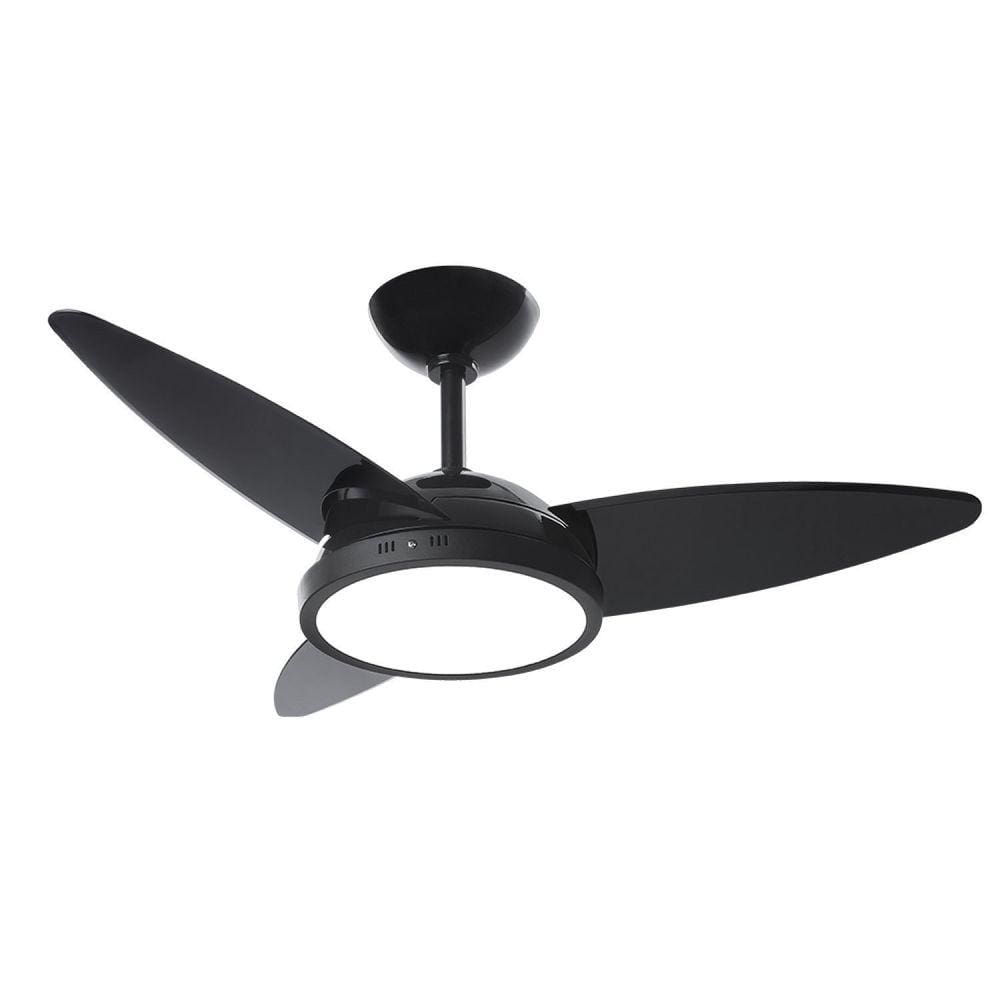 Ventilador Lykan Led Lampada Quente 110/127v 3p Clm Preto 130w Preto