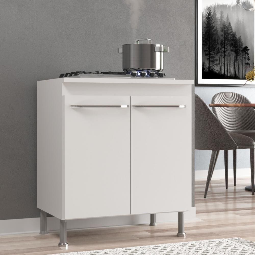 Balcão Modulado Tampo Viena 2 Portas Branco