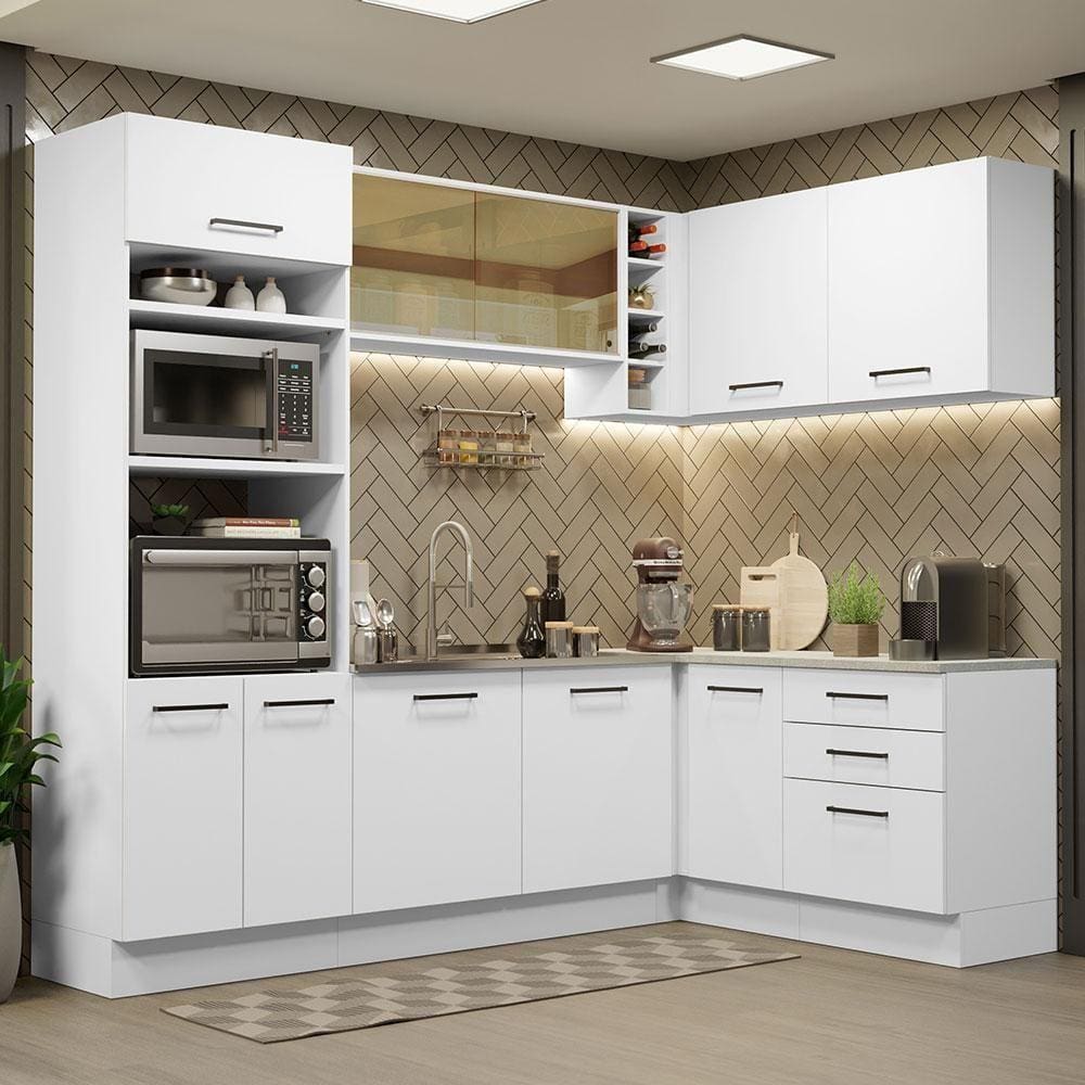 Cozinha Completa 399001 Com Armário E Balcão Branco Branco
