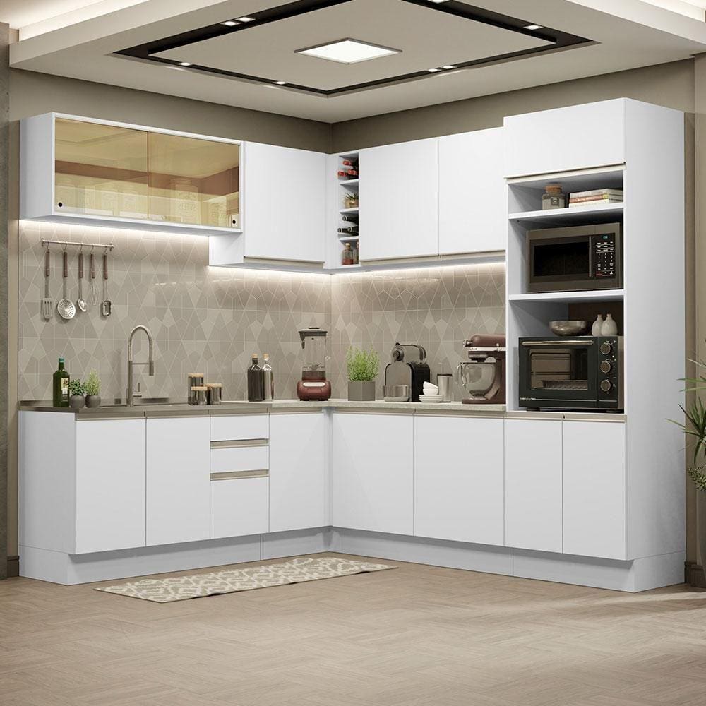 Cozinha Completa 459001 Com Armário E Balcão Branco Branco