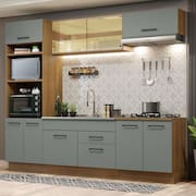 Cozinha Completa 270003 Com Armário E Balcão Rustic/Cinza