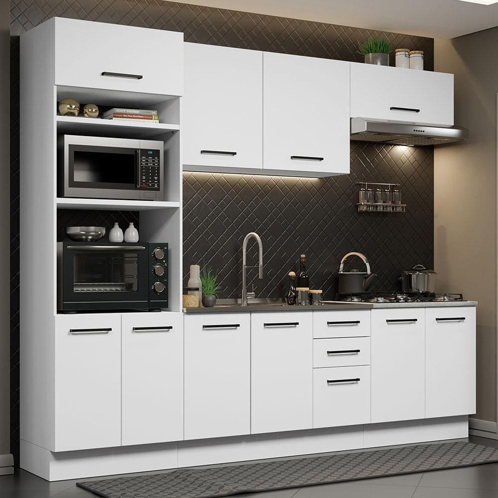 Cozinha Completa 270001 Com Armário E Balcão Branco Branco