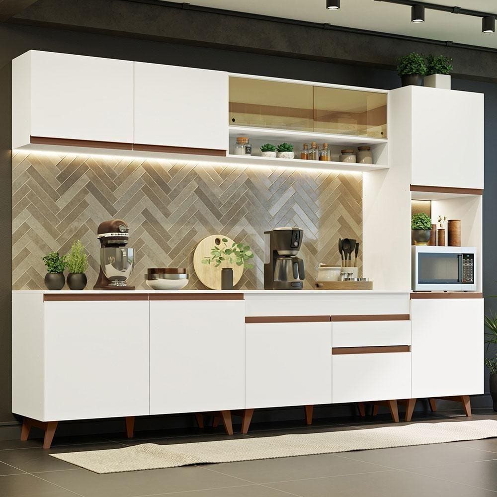 Cozinha Completa 300002 Com Armário E Balcão Branco Branco