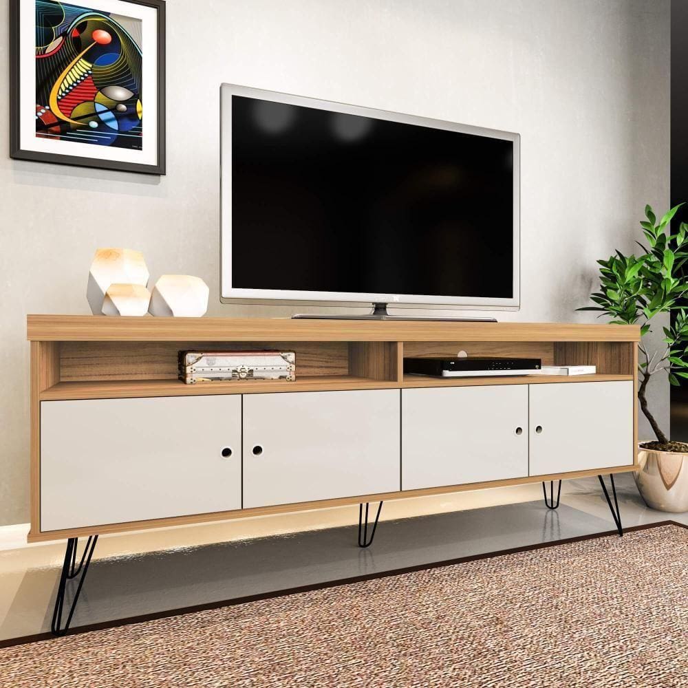 Rack Liberty Para Tv Até 60 Polegadas 1,60m Carvalho/ Off White Artely Off White