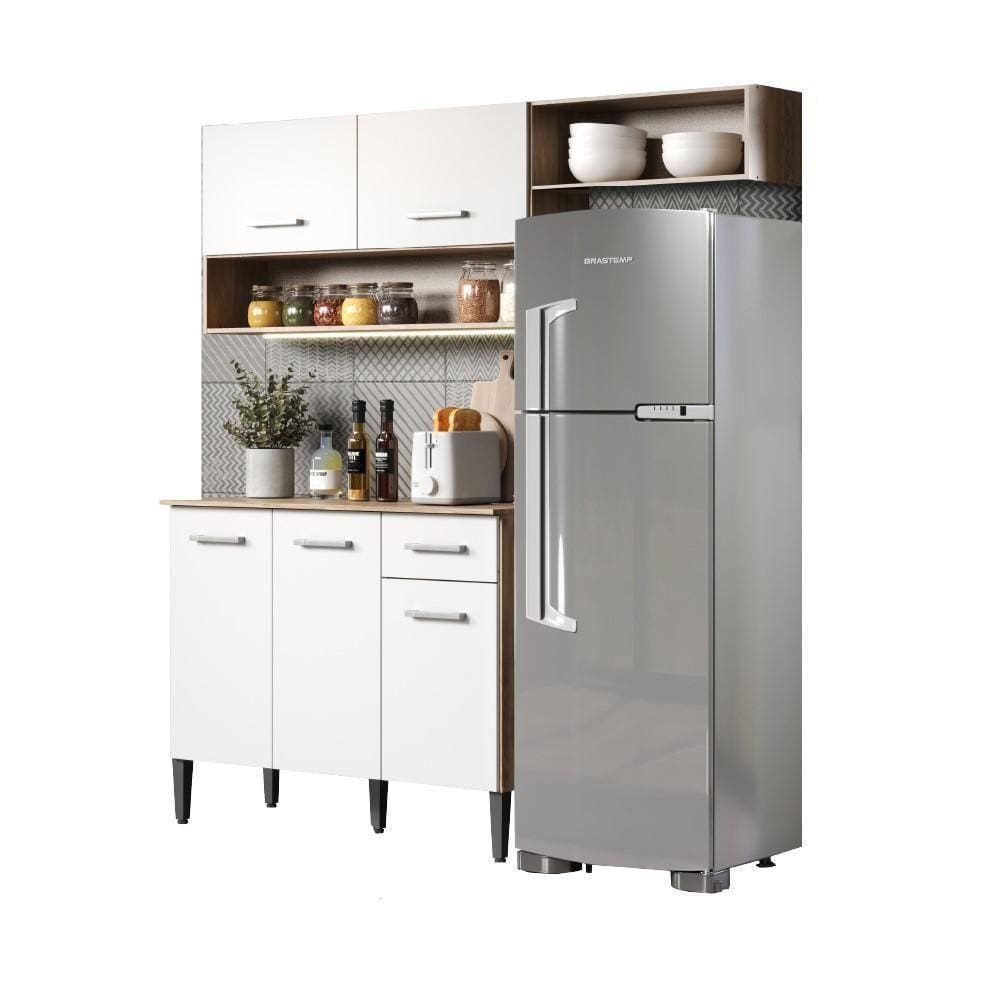 Armário Cozinha Compacta Arizona Tiny Carvalho/branco Carraro