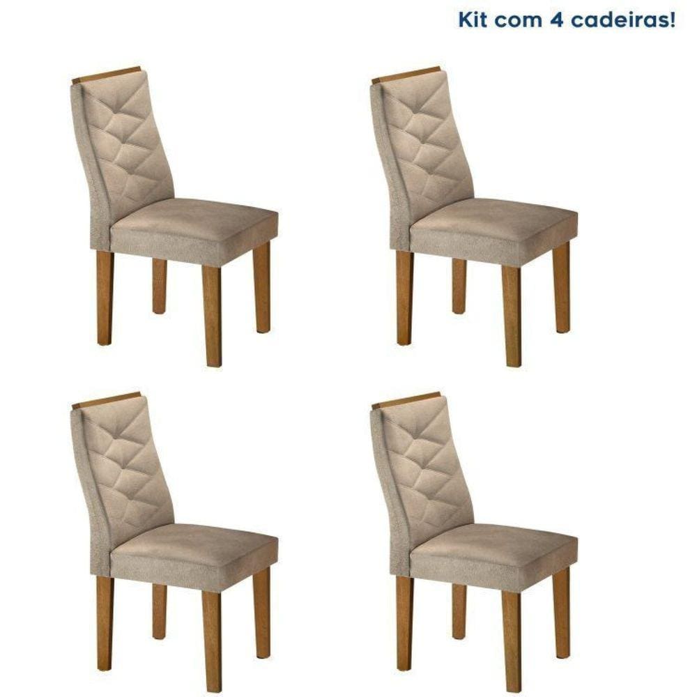 Conjunto 4 Cadeiras para Sala de Jantar Germany Ypê